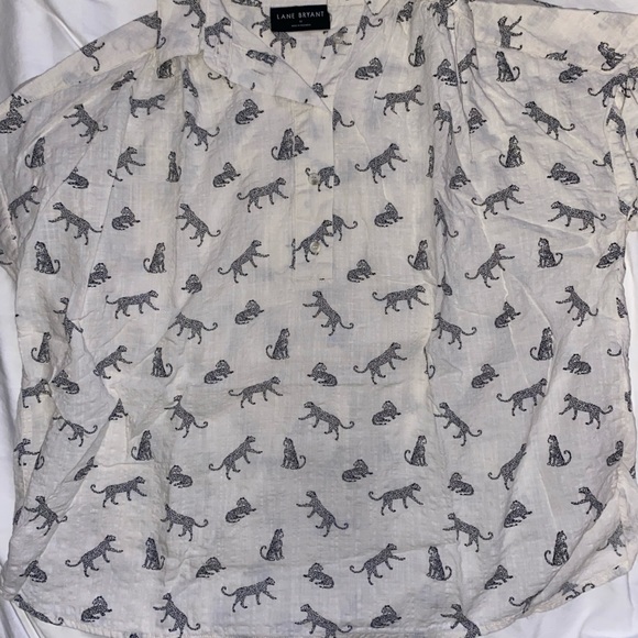 Lane Bryant Tops - Lane Bryant Black and Cream Patterned Blouse. 0123